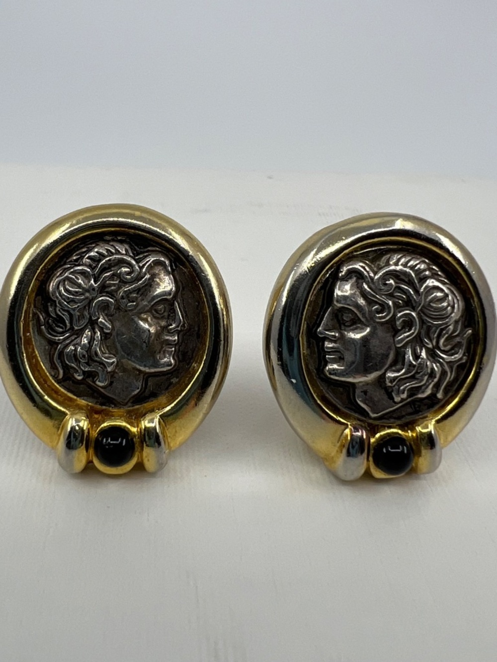 Rare Vintage Adrian Mann Coin Clip On Earrings